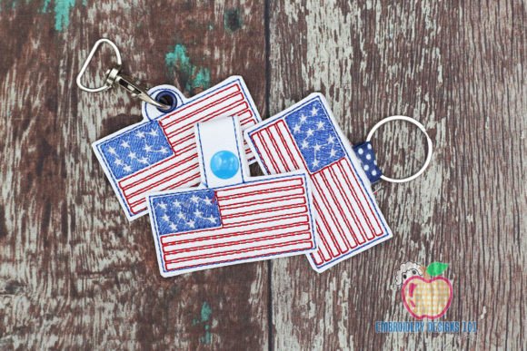 American Flag ITH Snaptab Keyfob Design Review