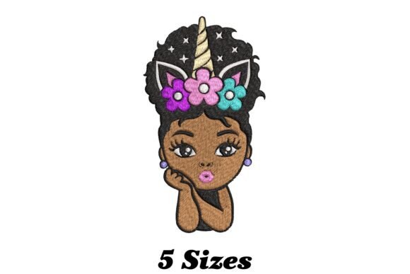 Beautiful Unicorn Afro Puffs Princess Embroidery Review