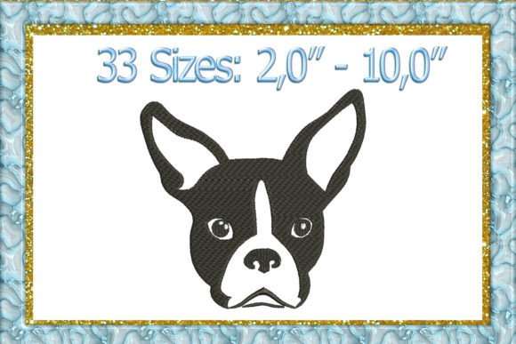 Boston Terrier Head Embroidery Design Review