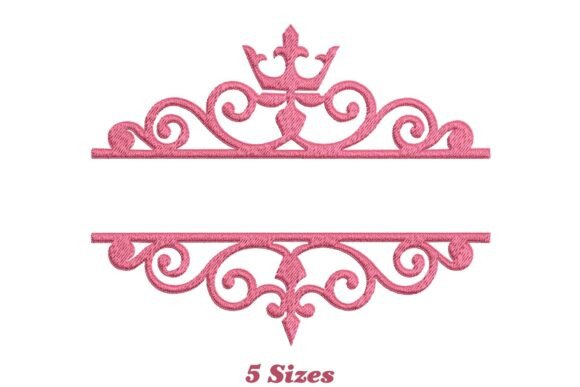 Crown Split Name Frame Embroidery Design Review