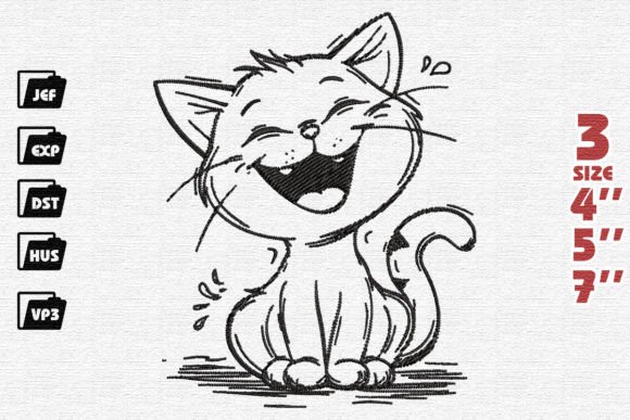 Cute Cartoon Kitten Laughing Embroidery Review