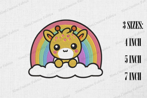 Cute Giraffe Peeking from Rainbow Review