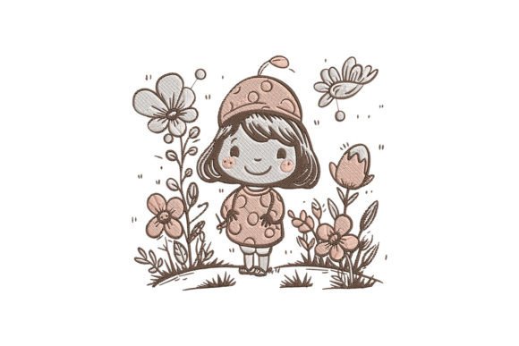 Cute Girl with Flowers Embroidery Review