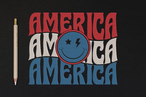Echo Stacked Text America Embroidery Review
