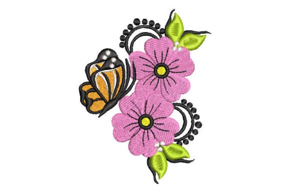 Pink Flowers with Butterfly Embroidery Review