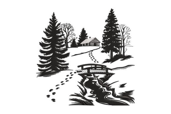 Winter Cabin Landscape Embroidery Review